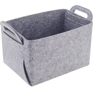 Oppodream set of 3 felt storage bins, collapsible organizers with handles - grey